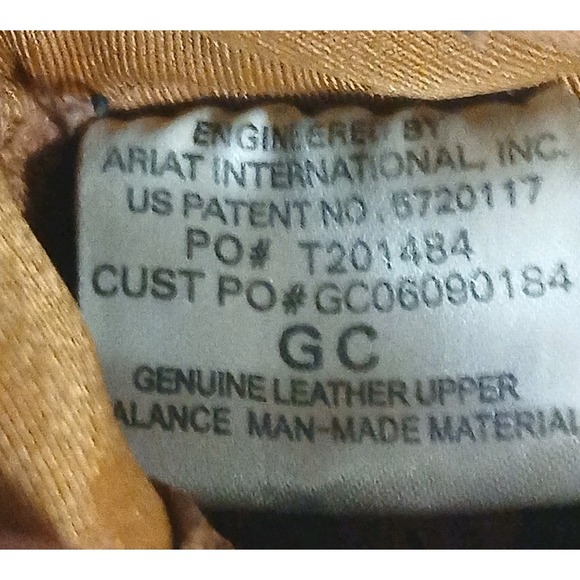 Ariat Tan Leather Ostrich Womens Boots 6 M Lace Up Western 16303 Farm Work READ - Picture 11 of 16